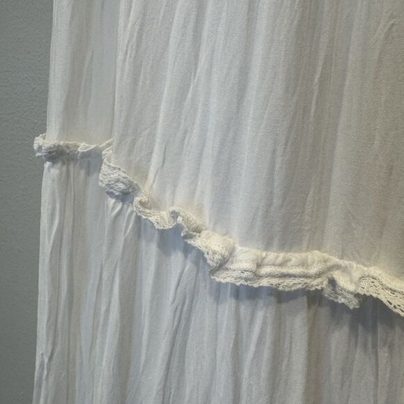 NWT Aritzia Little Moon Damasque Tiered Midi Skirt White Modal Women sz Small - Picture 4 of 12